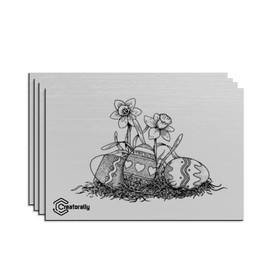 Creatorally ABS Plastic Plate, Laser Blanks for Engraving 30 x 20 cm 1.3 mm, Laser Engraving Material 4 Pieces for Name Plate Front Door, Engraving Plate for Cutting (Black on Matt Brushed Silver)