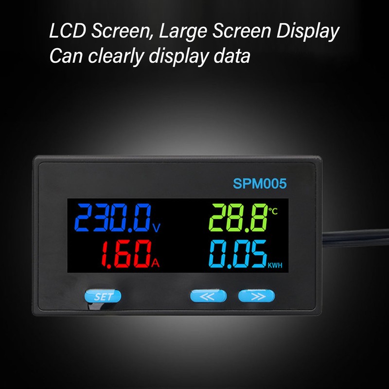Digital Voltmeter Ammeter Panel 8 in 1 Multifunctional Power Meter
