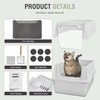 LISPOO XL Stainless Steel Enclosed Cat Litter Box with Lid