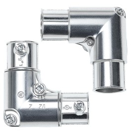 QWORK 1/2 Inch EMT Conduit Fittings Inside Corner Pull Elbow, 10 Pack 90 Degree Metal Conduit Capped Corner Coupling - Silver