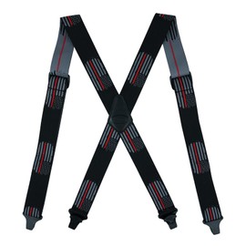 MELOTOUGH Airport Friendly Suspenders,NO buzz Plastic Clip 1.5 inch Fully Elastic Braces with Y Back Leather Patch(Black)