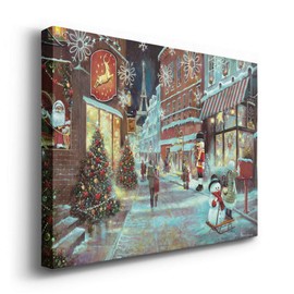 Renditions Gallery Christmas in Paris Wall Art, Warm & Colorful Winter Village, Charming & Festive Decorations, Premium Gallery Wrapped Canvas Decor, Ready to Hang, 24 in H x 36 in W, Made in America
