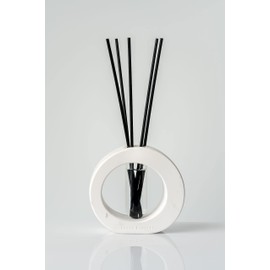 Aroma Blossom Reed Diffuser - Mosaic Collection - Comes with Ceramic Base, Diffuser Sticks, Oil, and Glass Tube - 4 Fl Oz - Round,White Marble