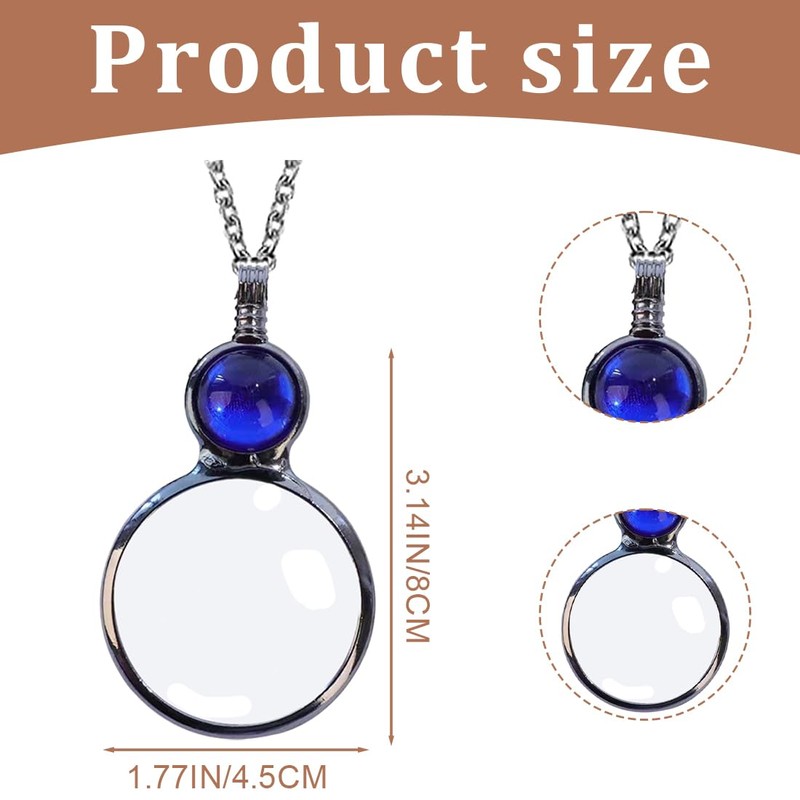 IKOPFLN Monocle, Hanging Magnifying Glass, Portable 5X Magnifying Glass Monocle