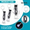 Jexine 50 Pcs Mini Flashlight Keychains Bulk with Lanyard Portable