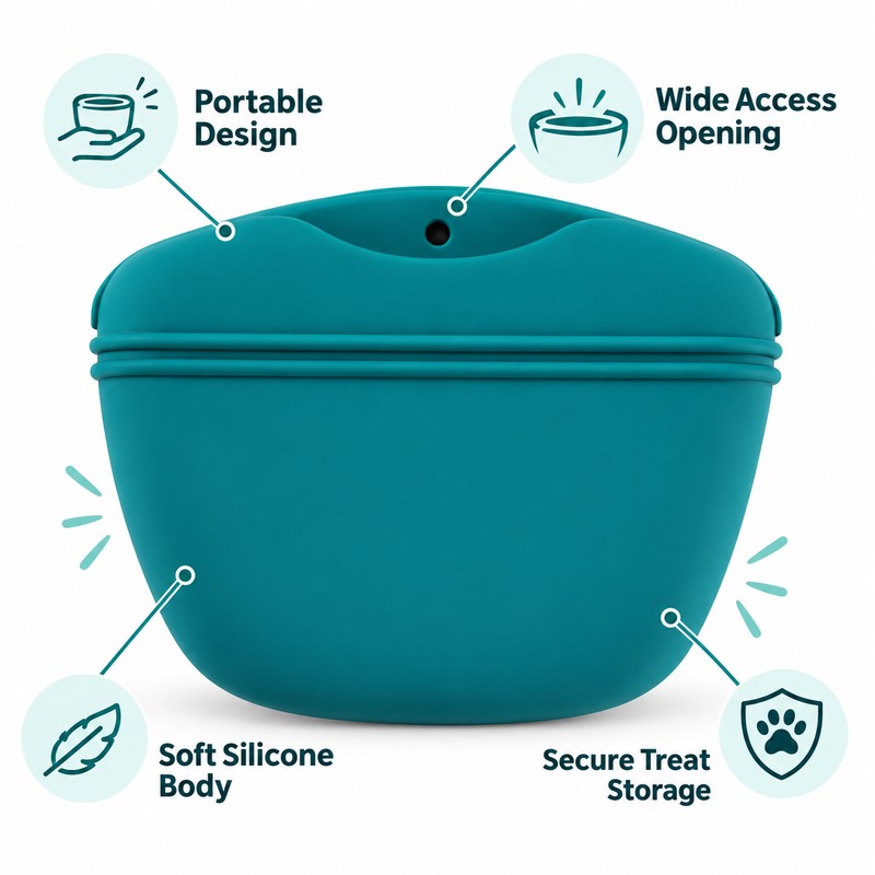Portable Dog Treat Pouch for Training – Compact Waist Clip