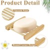 LOPYXBR 60 PCS Bamboo Soap Dish for Shower 3.3x3.5x0.7 Inch