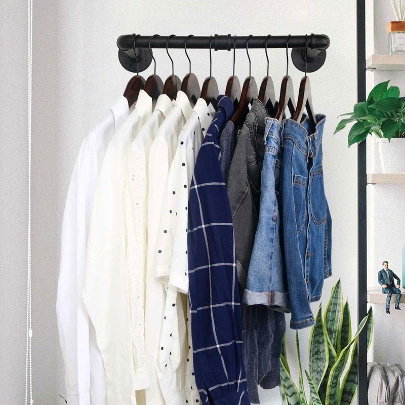 WEBI Clothing Rack Wall Mount,20" Industrial Pipe Clothes Rack for