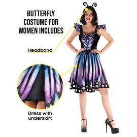 Morph Disfraz Mariposa Mujer, Disfraz Mujer Mariposa, Alas Mariposa Mujer Disfraz, Disfraz Mariposa Adulto, Disfraz Mariposa Mujer Adulta, Disfraz Animal Mujer, Disfraz Halloween Mujer Talla S