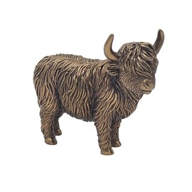 The Leonardo Collection Bronzed Highland Cow Figurine For Home & Office | Home Decor Ornaments Gift For Women & Men | Beautiful Figurine For Indoor & Outdoor | Living Room Decor Ornaments