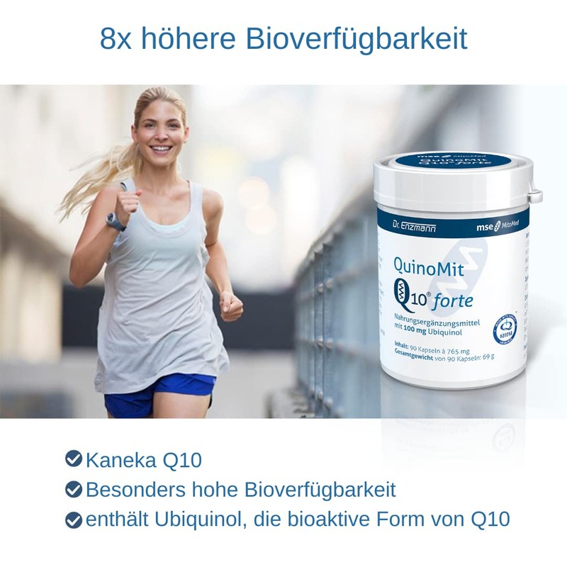 Ubiquinol Kapseln 100mg hochdosiert Kaneka Coenzym Q10 (90 Kps) reduziert,