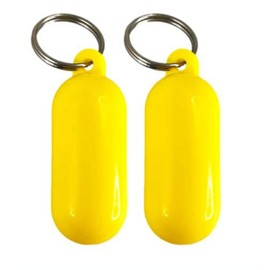 2 Pcs Yellow Floating Keychain Pills-Shape Float Key Rings for Boat Sailings Kayak Surfing Water Sports Floating Key Chain Sports Fan Key Chains Car Keychains Car Accessories, Sports Fan Key Chains