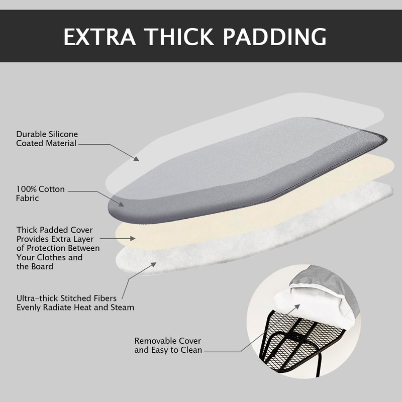 SheeChung Small Ironing Board 12"X32",Mini Ironing Board with Removable Cover