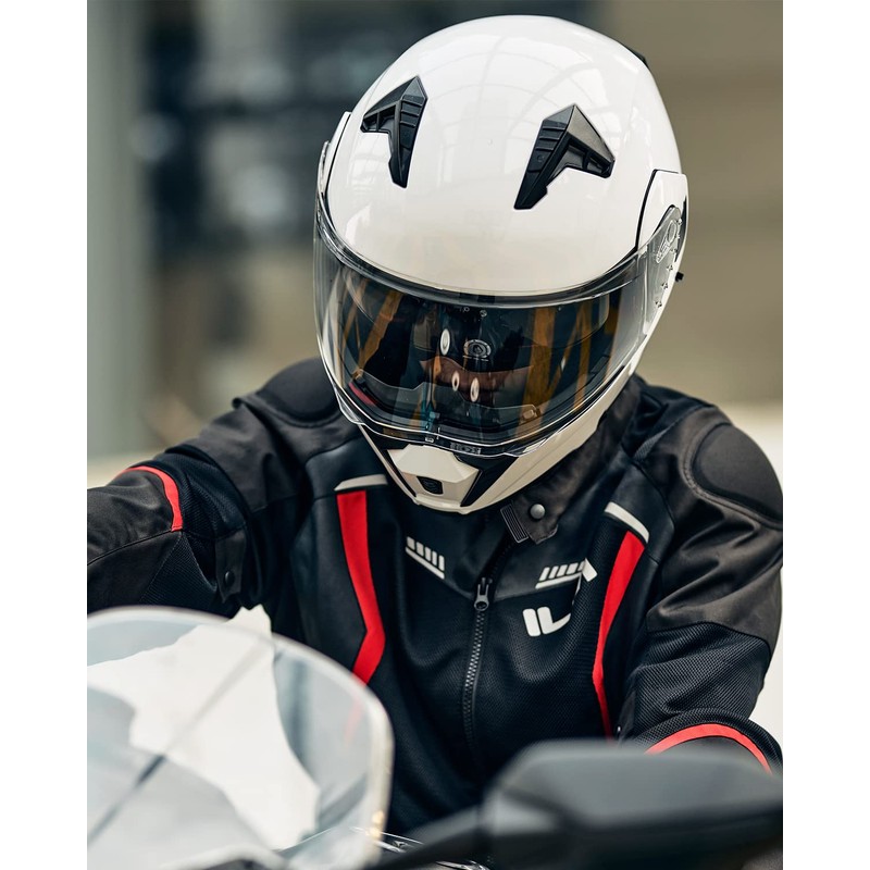 ILM Motorcycle Dual Visor Modular Flip up Full Face Helmet