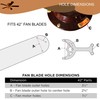 Ciata replacement ceiling fan blade arms - 42 inch, Antique