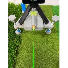 Leveling and Alignment Stand with Rechargeable Battery and Integrated Green Alignment line for Garmin R10 Launch Monitor
