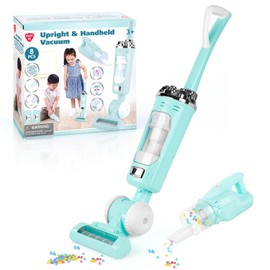 Kids Vacuum Cleaner Toy Set for Toddlers - 2PCS Toy Vacuum Sets for Toddlers 3+ Years Old with Sound Effects, Baby Play Vacuum Pretend Role Play Household Housekeeping Toys for Children Boys Girls