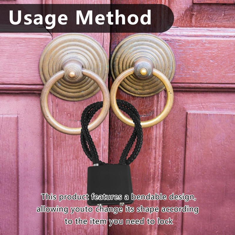 MOSTFUN 3 Pieces Cable Lock with Key, Heavy Duty Padlock