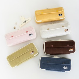 Romane Brunch Brother Mogli Corduroy Pencil Case Pen Pouch Mustard / 로마네 Brunch Brother 모그리 코듀로이 필통 펜파우치 머스타드