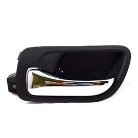 PT Auto Warehouse HO-2238MA-FL - Inside Interior Inner Door Handle, Black Housing with Chrome Lever - 4-Door Sedan, Driver Side Front