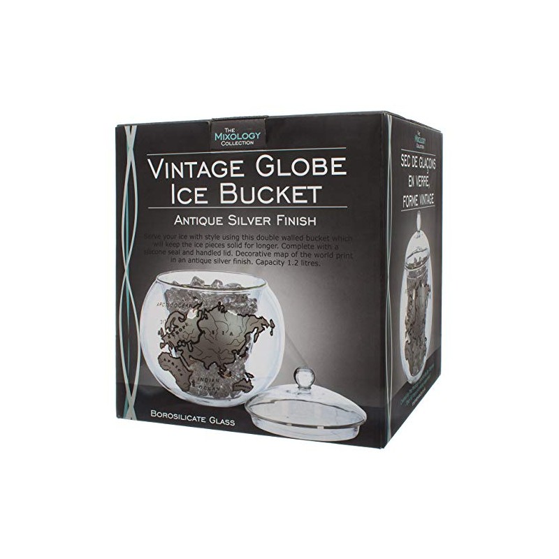 Mixology Vintage Globe Ice Bucket Silver