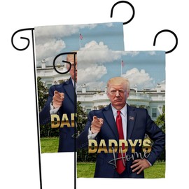 Daddy's Home Trump Won Flag 2 Pcs Pack Wall Hanging Decor Home Porch 47th President Poster MAGA Decorations Make America Great Again Banner Republican Gifts Made in USA