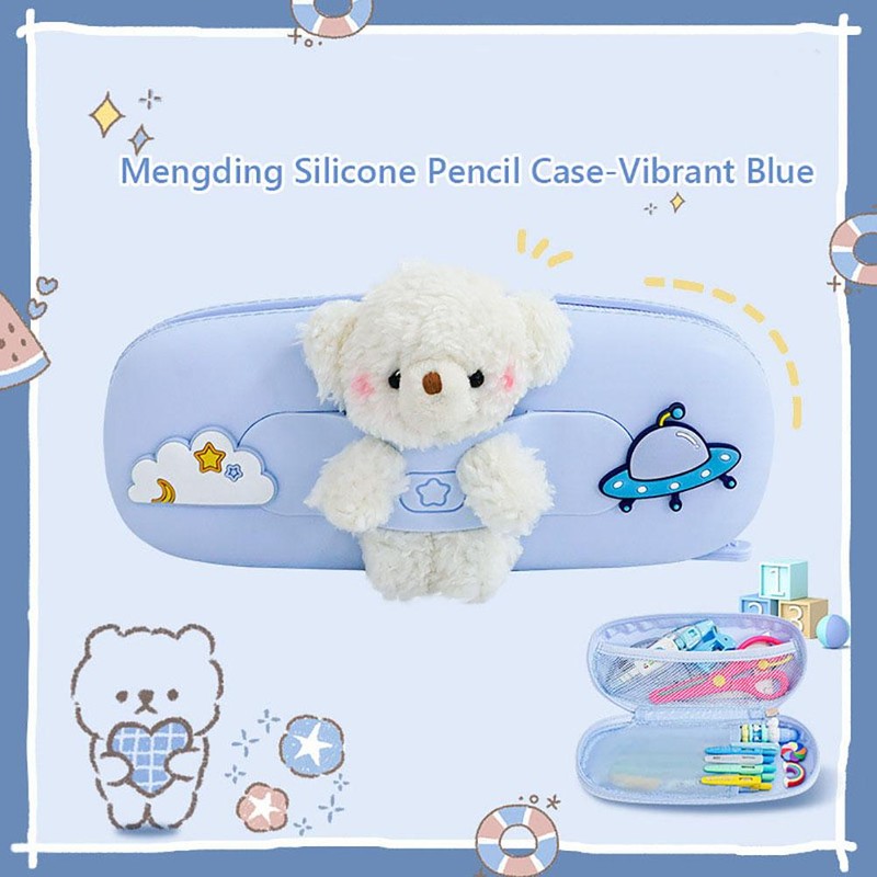 Silicone Pencil Case Cute Cartoon Stationery Plush Doll Animal Storage