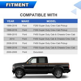 AUTOBABA Front Rear Door Lower Rubber Weatherstrip Seal Trim Compatible with 1999-2016 Ford F250 F350 F450 F550 Super Duty, 2000-2005 Ford Excursion Replace# F81Z-2520758-AA 1C3Z-26253A24-A (4PCS)