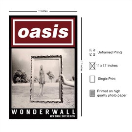 TESIOON Theissen Oasis Wonderwall Vintage Poster Rock Band Music Heavy poster, posters for bedroom Wall Decor - Matte poster Frameless Gift 11 x 17 inch(28cm x 43cm)