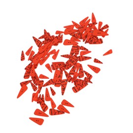 Fayelume 100PCS Carrot Noses Buttons, 4 Sizes 21x8mm 25x10mm 30x12mm 35x15mm DIY Wooden Snowman Noses Button with 2 Holes Carrot Buttons for Craft Decoration