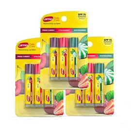 Carmex Daily Care - Barras de bálsamo labial hidratante, SPF 15, paquete de bálsamo labial multisabor, 9 unidades (3 paquetes de 3)