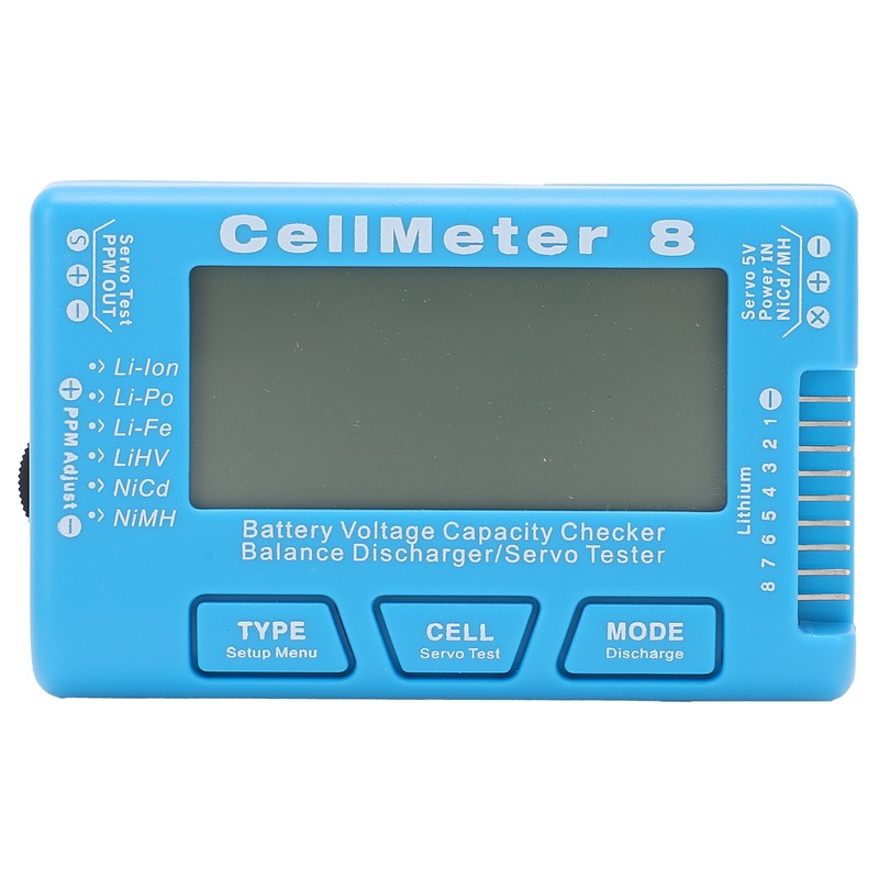 CellMeter‑8 Multifunctional LCD Battery Capacity Checker Backlight Voltage Servo Tester