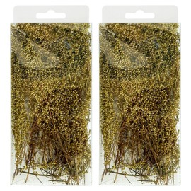 Woohome Scenics Grass Tufts Flower Cluster DIY Miniature Static Grass Tuft, Model Trees Bush for Model Railway Landscape DIY Miniature, Yellow Green