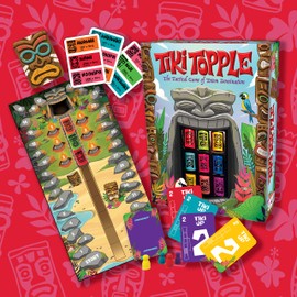 Gamewright Tiki Topple - The Tactical Board Game of Totem Domination Board Game Multi-colored, 5" for ages 120 months to 180 months