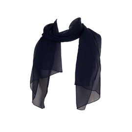 Pamper Yourself Now Plain block colour chiffon style scarf, thin pretty scarf, great for any outfit lovely gift. (navy)