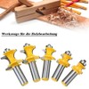 Mesee Pack of 5 Wheel Router Bits, Bullnose Cutter Set,