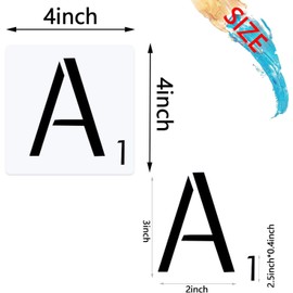 26pcs Scrabble Letters Stencil, Reusable Scrabble Letters for Wall Decor, DIY Crafts, Painting and Family Names (4inch)