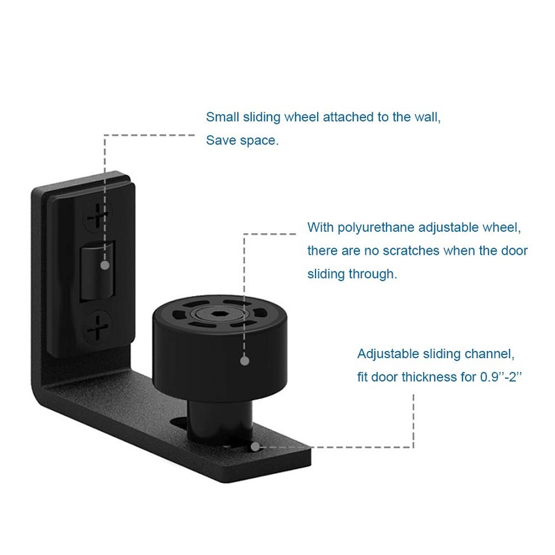 CCJH Sliding Barn Door Floor Guide Adjustable Wall Mounted Bottom