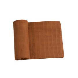 Meracorallo Muslin Swaddle Blanket Silky Soft Receiving Blanket Swaddle Wrap for Baby Boys and Girls, 47 x 47 inches, Brown