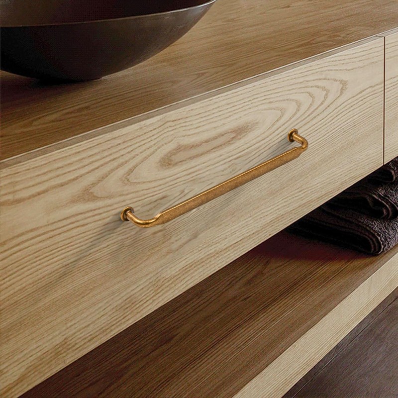 Asidrama 10 Pack 10 Inch(254mm) Antique Brass Kitchen Cabinet Handles,