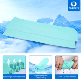 Sukeen [4 Pack Cooling Towel (40"x12"),Soft Microfiber Chilly Towel for Yoga,Sport,Running,Gym,Workout,Camping,Fitness,Workout & More Activities