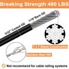 FOLUXING 500Ft Wire Rope, 304 Stainless Steel Black Vinyl Coated