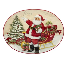 Holiday Wishes Oval Platter, 16.5" x 12.25"