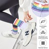 Risipu 3 Pairs Rainbow Striped Ankle High Socks Men Women