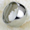 Fashion Month Men's 12mm Classic Silver Titanium Stainless Steel Ring