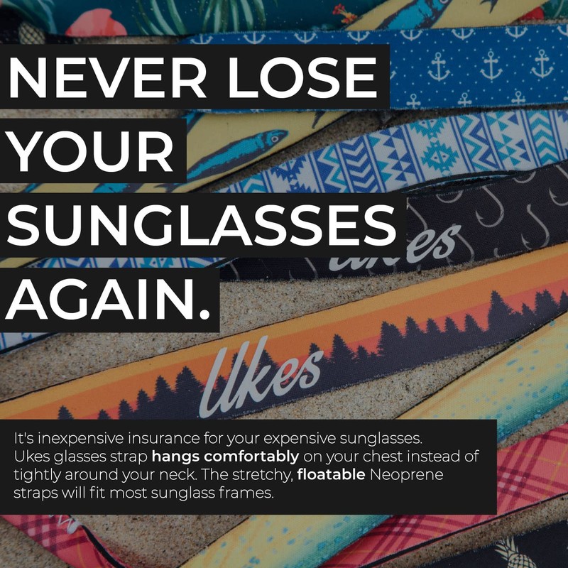 Ukes Premium Sunglass Strap - Durable & Soft Glasses Strap