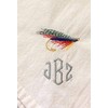 Monogrammed fishing lure napkins, 18" x 18" cotton dinner napkins