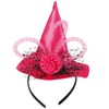 KarnevalsTeufel Headband Witch Hat Headpiece Pointed Hat (Pink)