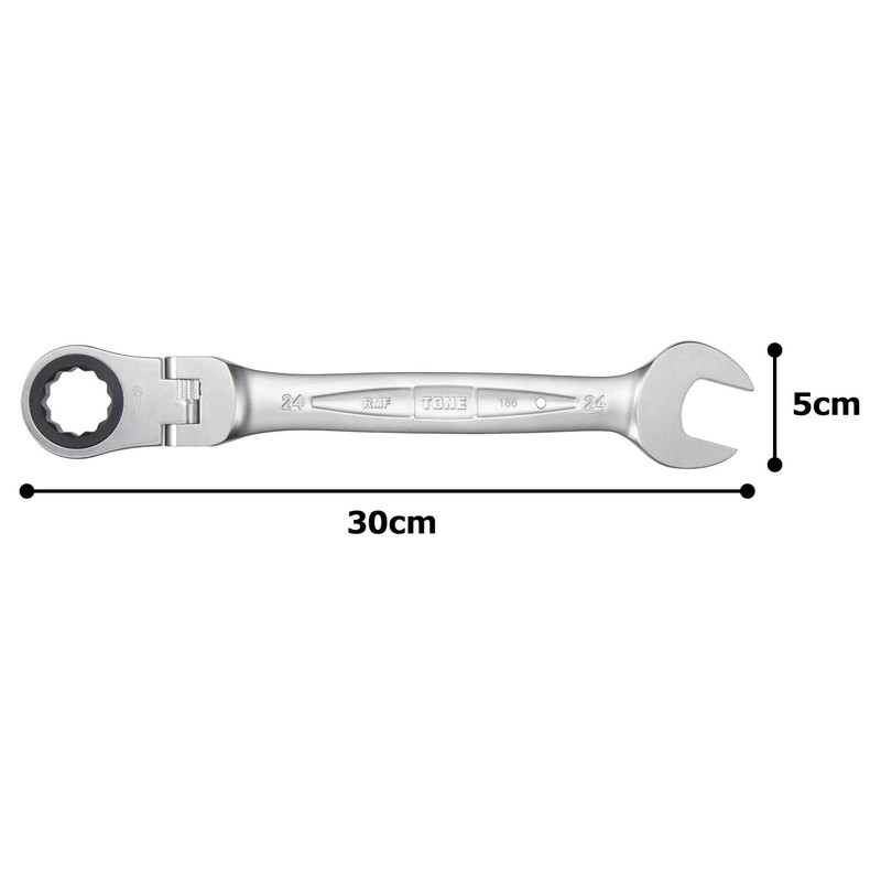 TONE RMF-24 Oscillating Ratchet Offset Wrench, Double Side Width 0.94