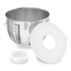 7QT Stainless Steel Mixer Bowl and Bowl Lid Covers for Kitchenaid Stand Mixers, Kitchen Aid Mixing Replacement Bowl for 7QT Lift Mixer with Handle, Dishwasher safe.